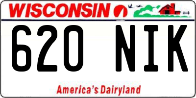 WI license plate 620NIK