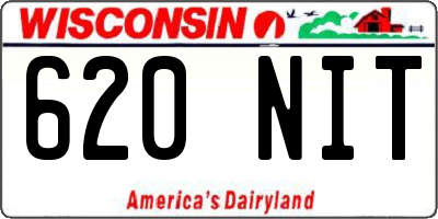 WI license plate 620NIT