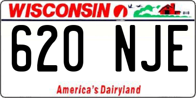 WI license plate 620NJE