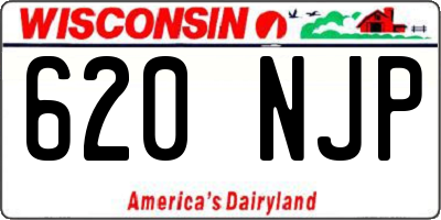 WI license plate 620NJP