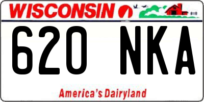 WI license plate 620NKA