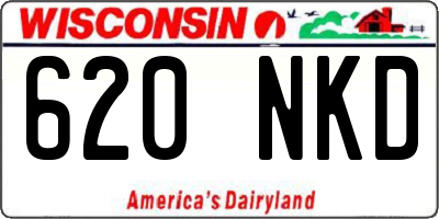 WI license plate 620NKD