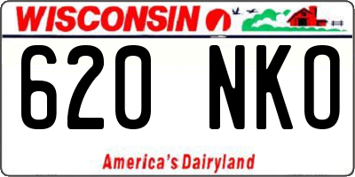 WI license plate 620NKO