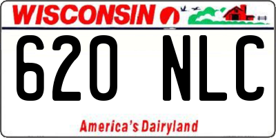WI license plate 620NLC