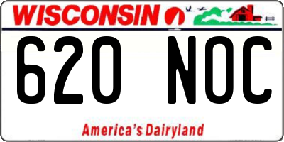 WI license plate 620NOC