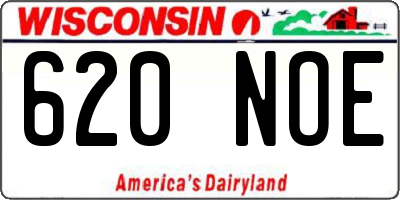 WI license plate 620NOE