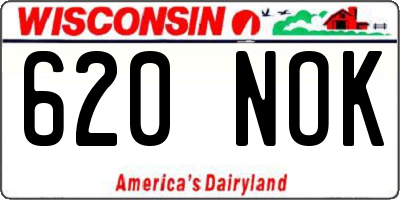 WI license plate 620NOK