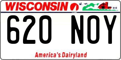 WI license plate 620NOY