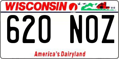 WI license plate 620NOZ