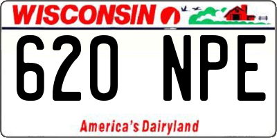 WI license plate 620NPE
