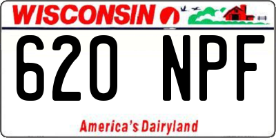 WI license plate 620NPF