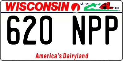 WI license plate 620NPP