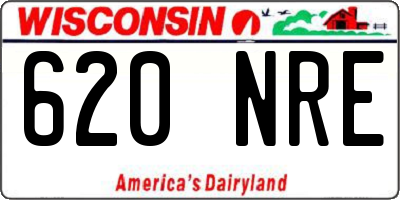 WI license plate 620NRE