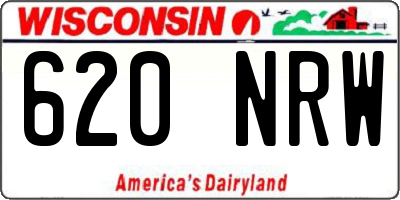 WI license plate 620NRW