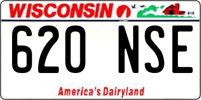 WI license plate 620NSE