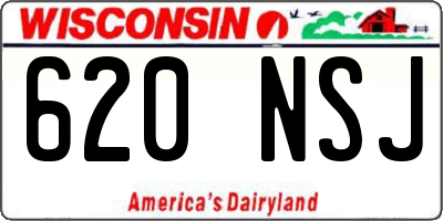 WI license plate 620NSJ