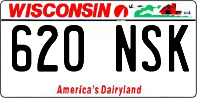 WI license plate 620NSK