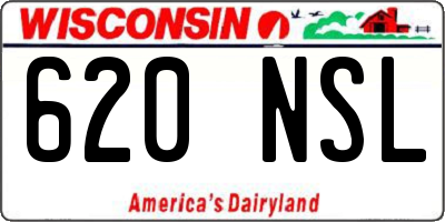 WI license plate 620NSL