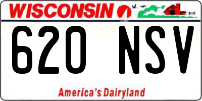 WI license plate 620NSV