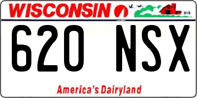 WI license plate 620NSX