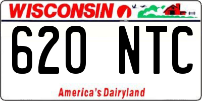 WI license plate 620NTC