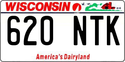 WI license plate 620NTK