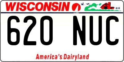 WI license plate 620NUC