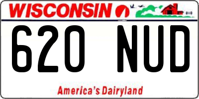 WI license plate 620NUD