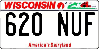 WI license plate 620NUF