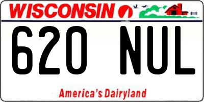 WI license plate 620NUL