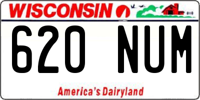 WI license plate 620NUM