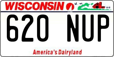 WI license plate 620NUP