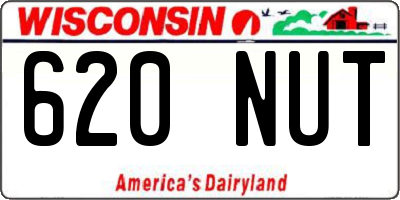 WI license plate 620NUT