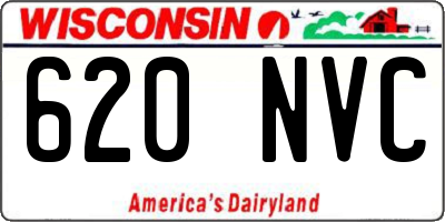WI license plate 620NVC