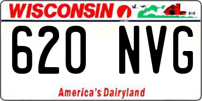 WI license plate 620NVG