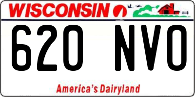 WI license plate 620NVO