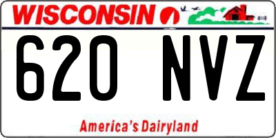 WI license plate 620NVZ