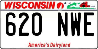 WI license plate 620NWE