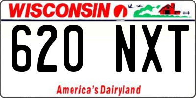 WI license plate 620NXT