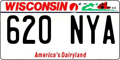 WI license plate 620NYA