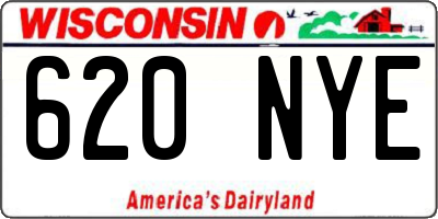 WI license plate 620NYE