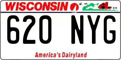 WI license plate 620NYG