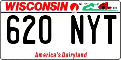 WI license plate 620NYT