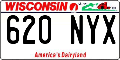 WI license plate 620NYX