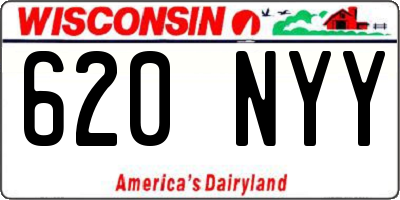 WI license plate 620NYY