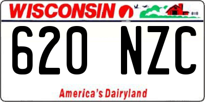 WI license plate 620NZC