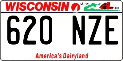 WI license plate 620NZE