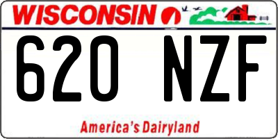 WI license plate 620NZF