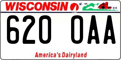 WI license plate 620OAA