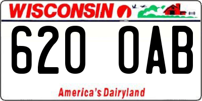 WI license plate 620OAB
